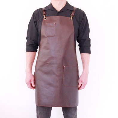 Leather apron BUFFALO for men cognac