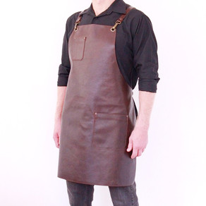 Leather apron BUFFALO for men cognac