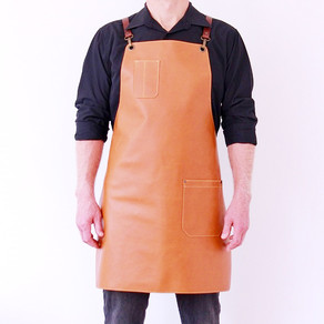 Leather apron BUFFALO for men cedar