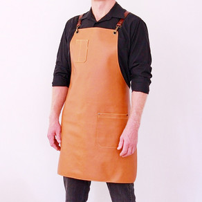 Leather apron BUFFALO for men cedar