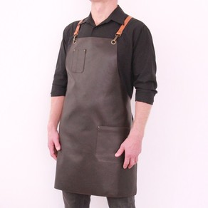 Leather apron BUFFALO for men dark brown