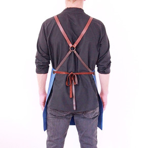 Leather apron BUFFALO for men blue jeans