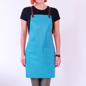 Leather apron BUFFALO for ladies turquoise