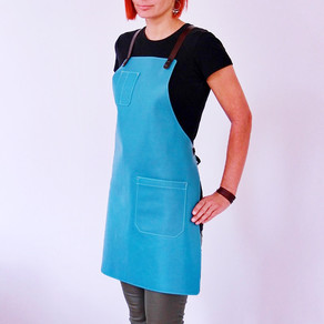 Leather apron BUFFALO for ladies turquoise