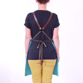 Leather apron BUFFALO for ladies turquoise