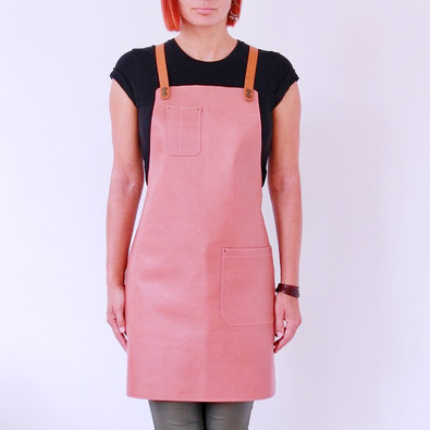 Leather apron BUFFALO for ladies old rose pink